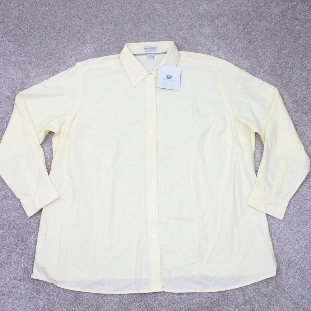 Chestnut Hill Shirt NWT Mens  2XL XXL Yellow Performance‎ 100% Cotton L/S Button